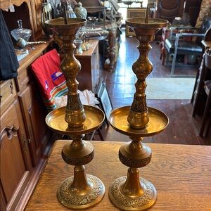 Elegant Brass Candle Holders